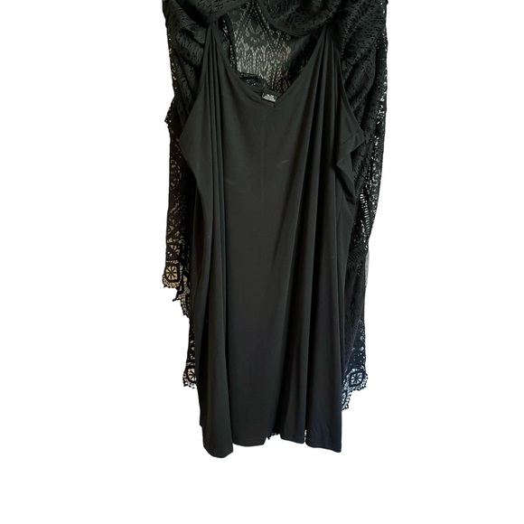 Macy’s Women’s Dress Size 24W Black Lace Empire Waist Over Slip Dress City Chic - Picture 5 of 8
